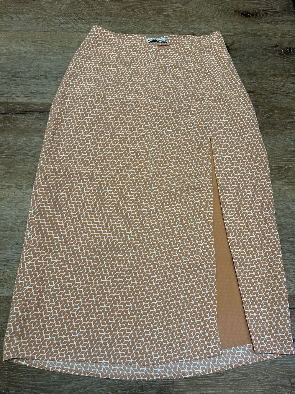 Abercrombie & Fitch Tan and White Geometric Skirt